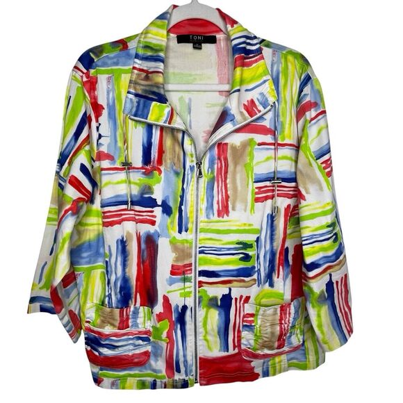 Toni Morgan Jackets & Blazers - Toni Morgan Art To Wear Jacket SZ XL Pockets Full Zip Abstract Modern